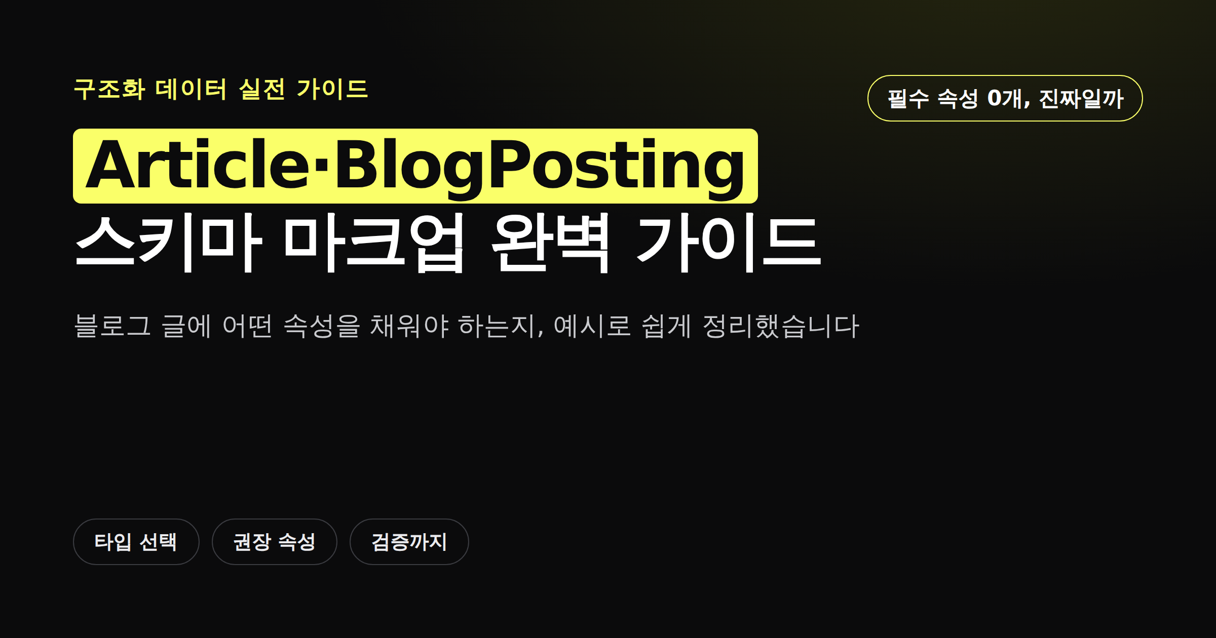 Article·BlogPosting 스키마 마크업 완벽 가이드 카드뉴스 커버