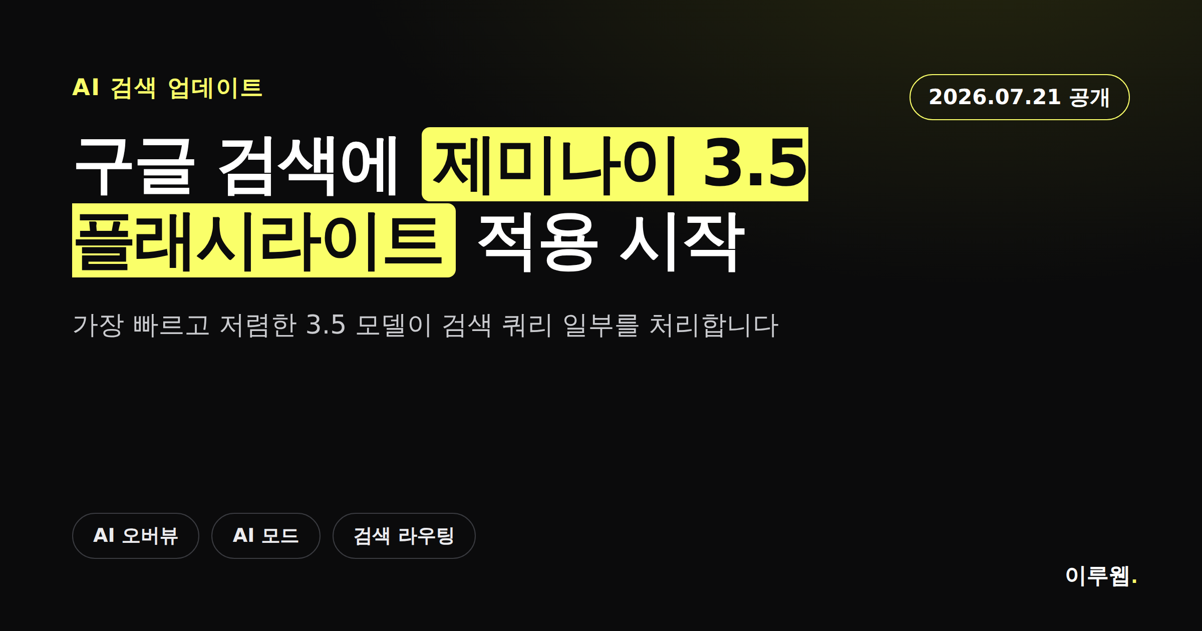 구글 검색에 제미나이 3.5 플래시라이트가 적용되는 흐름을 보여주는 카드뉴스 썸네일