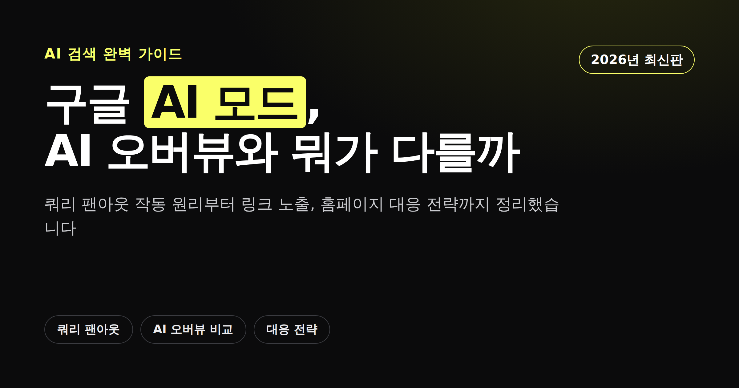 구글 AI 모드 완벽 가이드, AI 오버뷰와 다른 점을 정리한 카드뉴스 이미지