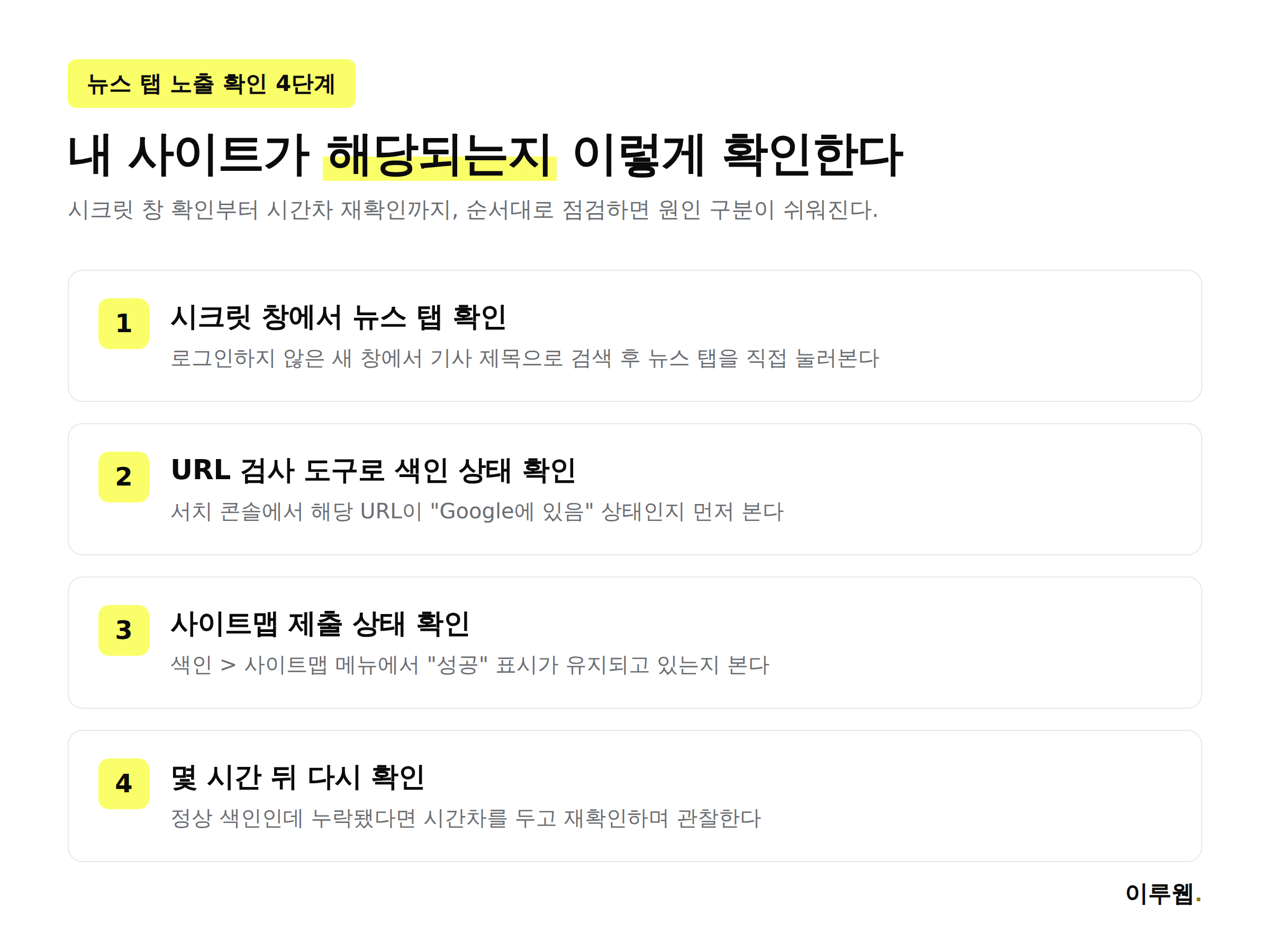 구글 뉴스 탭 노출 여부를 확인하는 4단계 점검 체크리스트