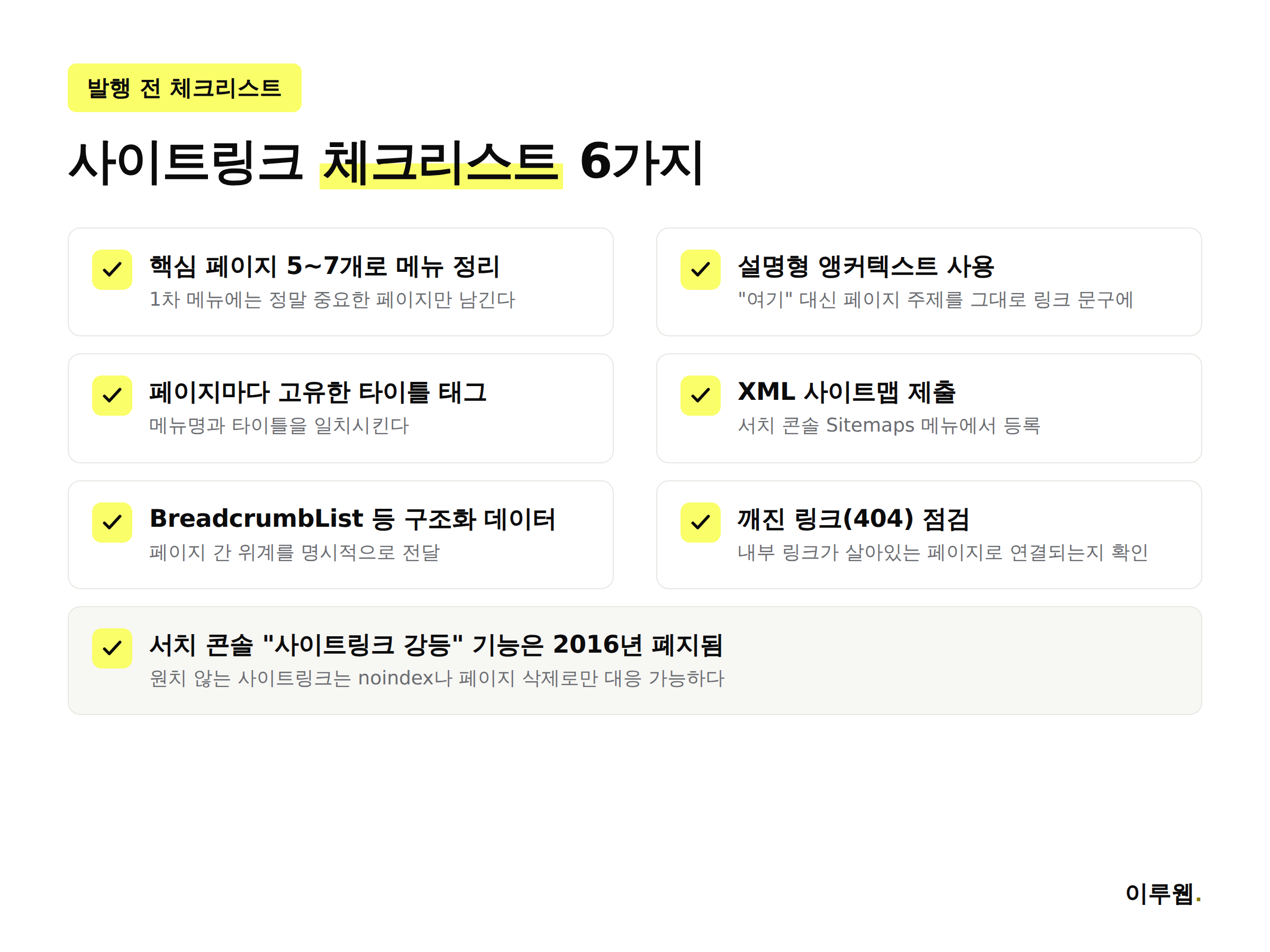 사이트링크 발행 전 체크리스트 6가지