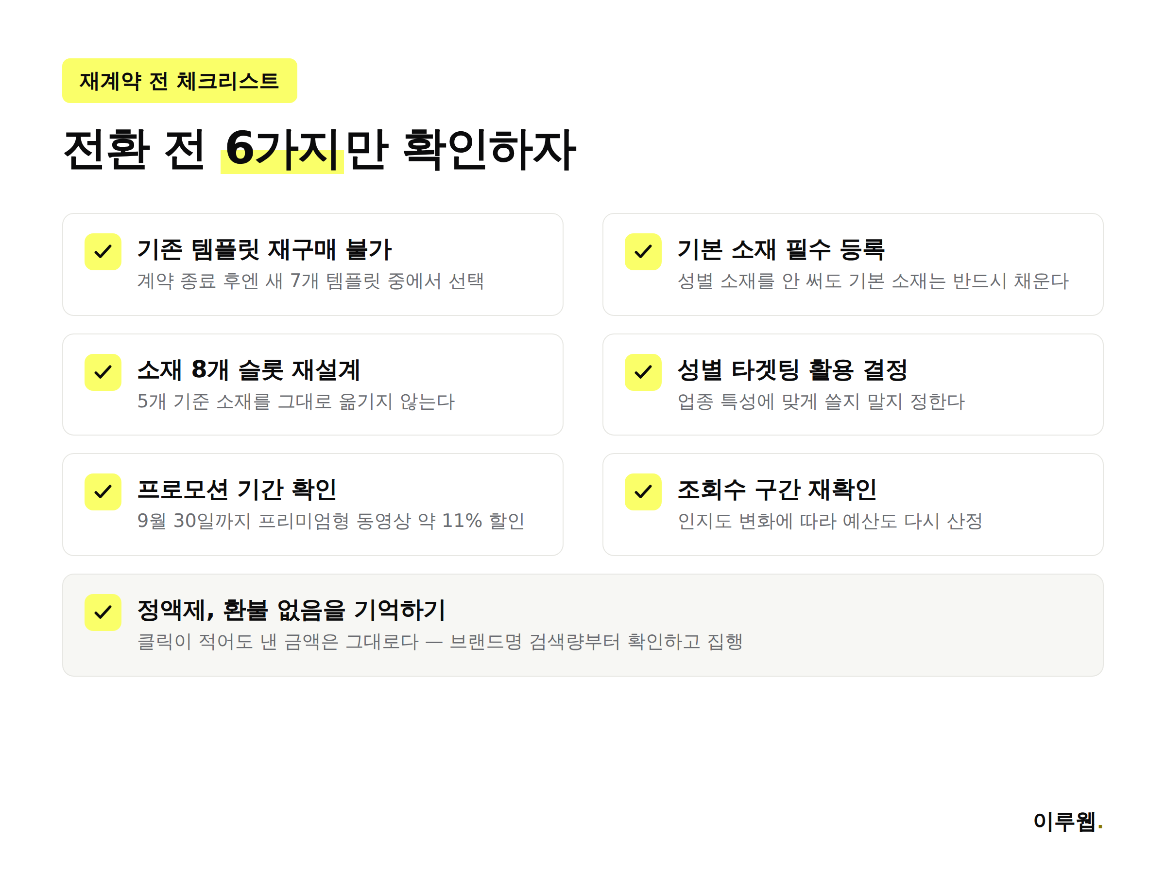 네이버 브랜드검색광고 개편 이후 재계약 전 확인할 체크리스트 이미지