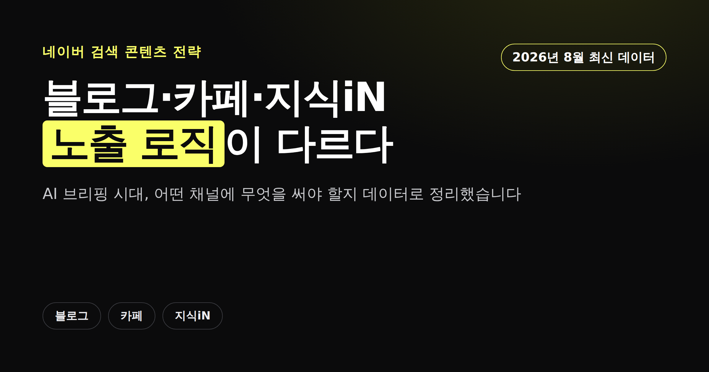 네이버 블로그 카페 지식iN 콘텐츠 유형별 노출 전략