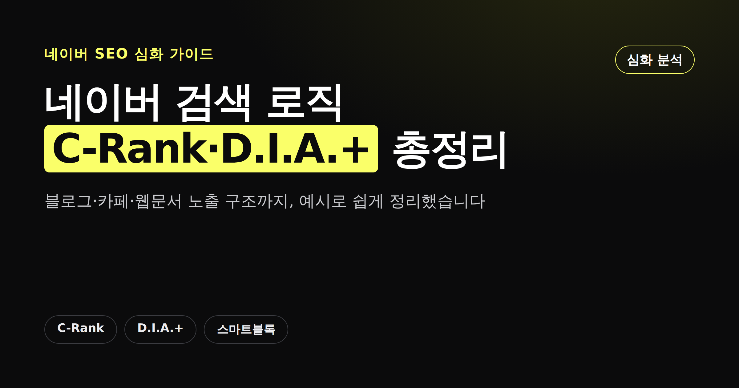 네이버 C-Rank D.I.A.+ 검색 로직과 노출 전략 심화 가이드