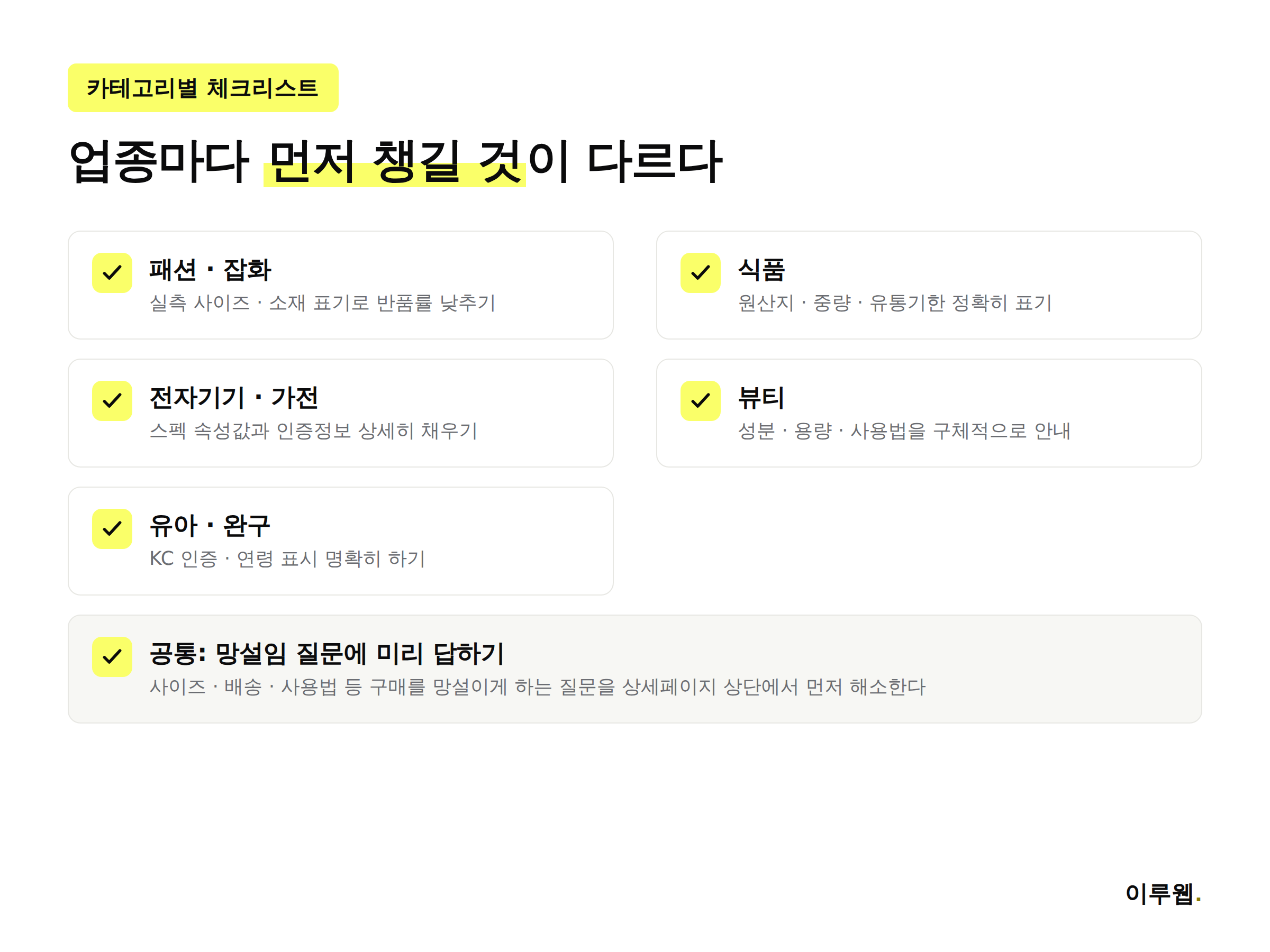 네이버 스마트스토어 카테고리별 인기도 점검 체크리스트